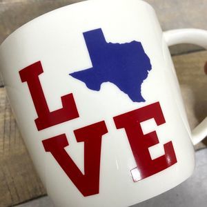 I Love Texas Heart Mug 14oz
